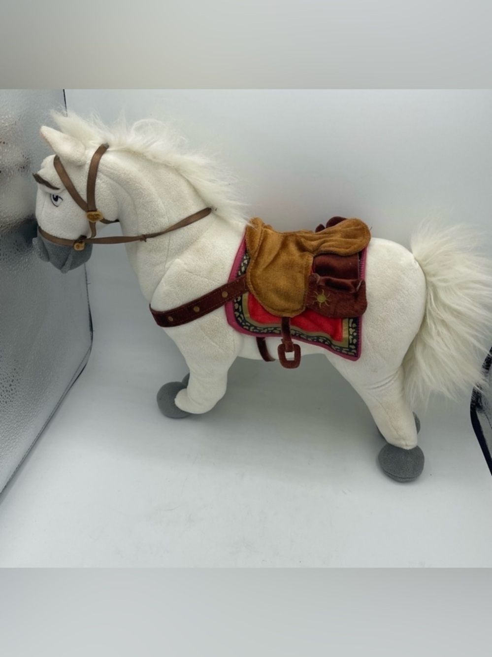 Disney Store Exclusive Tangled Rapunzel Maximus Horse Plush 16" white
